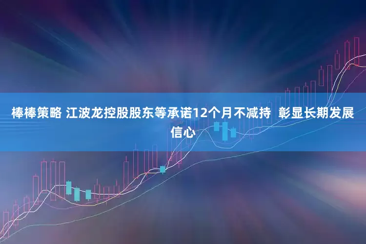 棒棒策略 江波龙控股股东等承诺12个月不减持  彰显长期发展信心
